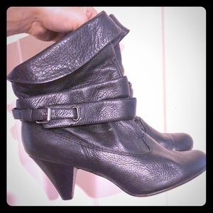 Black Leather Booties size 9